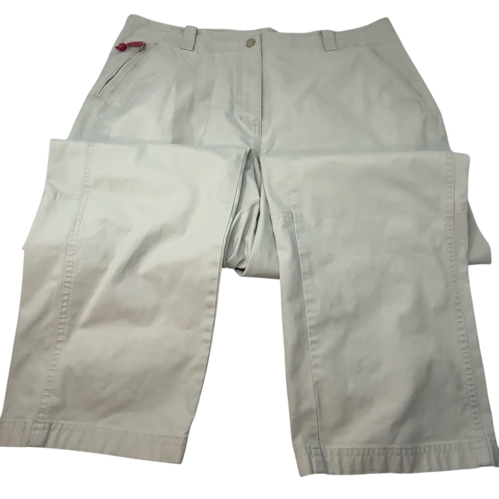 L.L. Bean‎ Women's Size 18 Light Tan Flat Front Cargo Chino Pants Casual Comfort - Picture 7 of 14